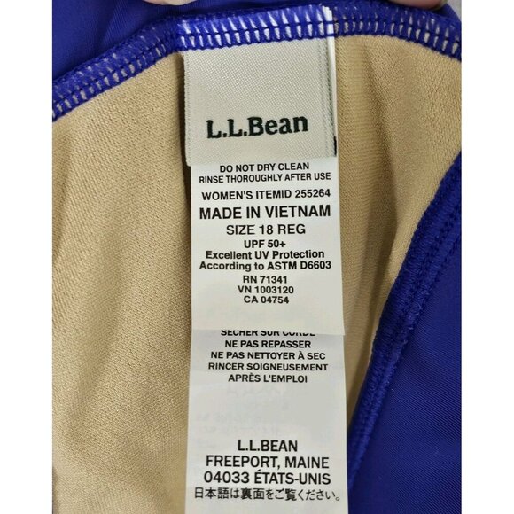 L.L. Bean UPF 50+ BeanSport Skirted Swimsuit Bottom 18 Reg Cobalt Blue Swim NWT - Picture 4 of 7